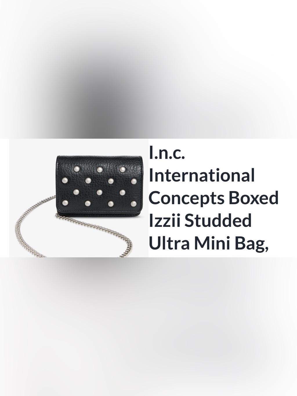 I.N.C Izzii Stud Mini Bag. Black.